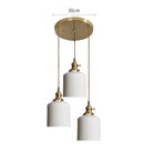 Axyaa Nordic White Ceramic LED Pendant Light with Knob Switch - Modern Copper Hanging Lamp