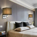 Axyaa LED Fabric Wall Sconce with USB Port for Bedroom and Living Room