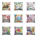 Axyaa Nordic Linen Graffiti Cushion Cover for Sofa Decoration