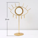 Axyaa Evil Eye Table Mirror: Gold Boho Makeup Mirror for Living Room and Bedroom