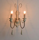 Axyaa Vintage Wood Bead Wall Sconces for Farmhouse Living Room