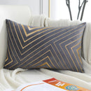 Axyaa Nordic Style Velvet Cushion Cover 30x50cm with Gold Embroidery for Home Decor