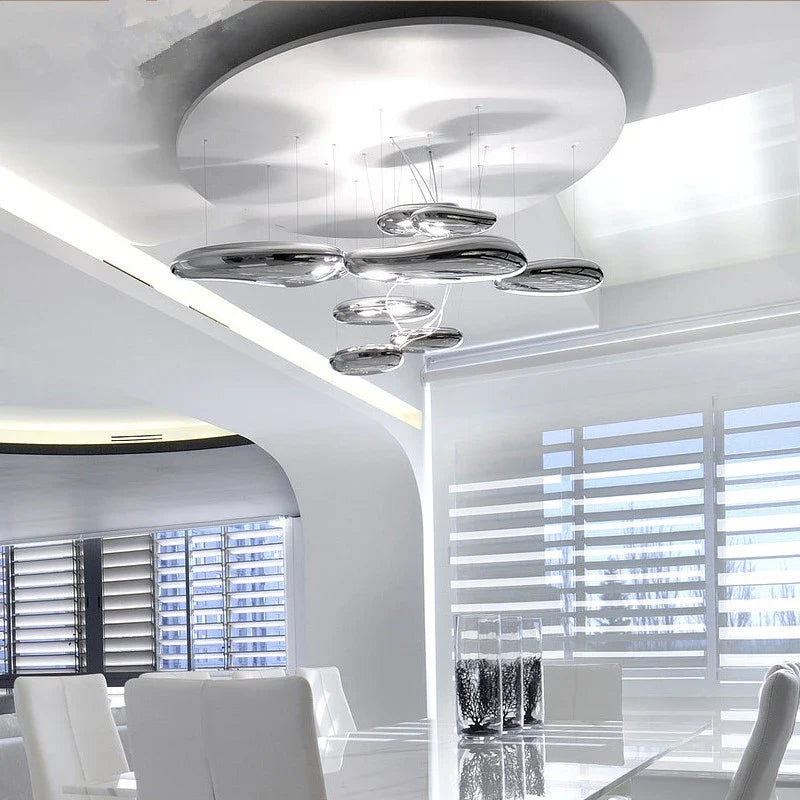 Axyaa Silver Lamp: Mercury Collection SKYDRO Ceiling Pendant Luxury Decoration