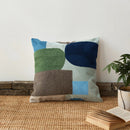 Axyaa Cotton Thread Embroidery Abstract Color Block Pillow Cover