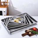 Axyaa Stainless Steel Metal Tray Fruit Serving Plate Kitchen Tool