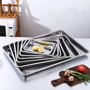 Axyaa Stainless Steel Serving Tray for Food, Fruits, Steaming - Kitchen Accessories