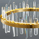 Axyaa Gold Crystal LED Chandelier for Luxe Home Lighting