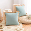 Axyaa Cotton Linen Cushion Covers 18x18 for Bed Living Room Sofa - Nordic Style Home Decor