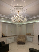 Axyaa Modern Crystal LED Chandelier in Gold/Silver with 6/8/10/15/18 Arms