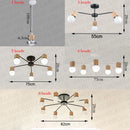 Axya Vintage Spider Wood Ceiling Lamp Adjustable LED Lighting