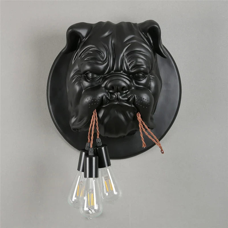 Axyaa Bulldog Resin Wall Lamp for Home Decor and Lighting Fixtures