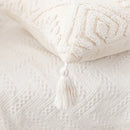 Axyaa Ivory Loop Tufted Cotton Cushion Cover for Home Decor