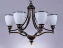 Axyaa American Country Iron Chandelier with White Glass - Ideal for Suspension Lighting in Any Room