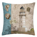 Axyaa Sea Lighthouse Shells Plush Pillowcase - Home Decoration Sofa Cushion Cover