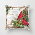 Axyaa Red Truck Christmas Tree Pattern Cushion Cover Home Decor 45X45CM