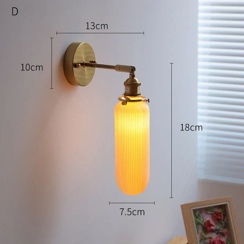 Axyaa Ceramic LED Wall Lamp with Knob Switch for Bedroom, Bathroom, and Stairway