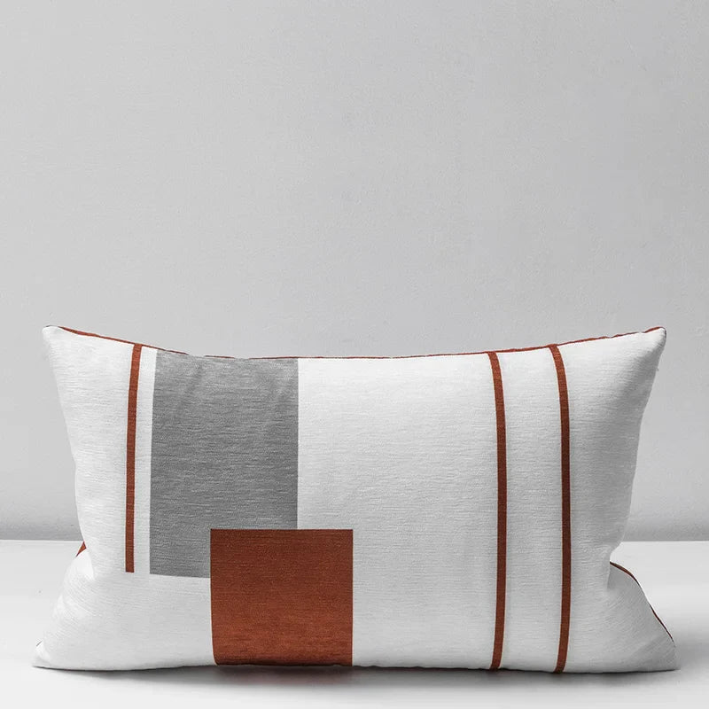 Soft Chenille Geometric Cushion Cover 45x45 for Neutral Home Decor - Axyaa
