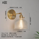 Axyaa Copper Glass Wall Lights Sconce LED Nordic Modern Bedroom Stair Lamp
