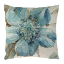 Blue Flowers & Birds Pattern Cushion Cover, Axyaa Home Decor Pillow Case