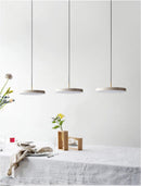 Axyaa Nordic Metal LED Pendant Lights for Kitchen Island, Modern Round Hanging Lamp in Black, White, Blue