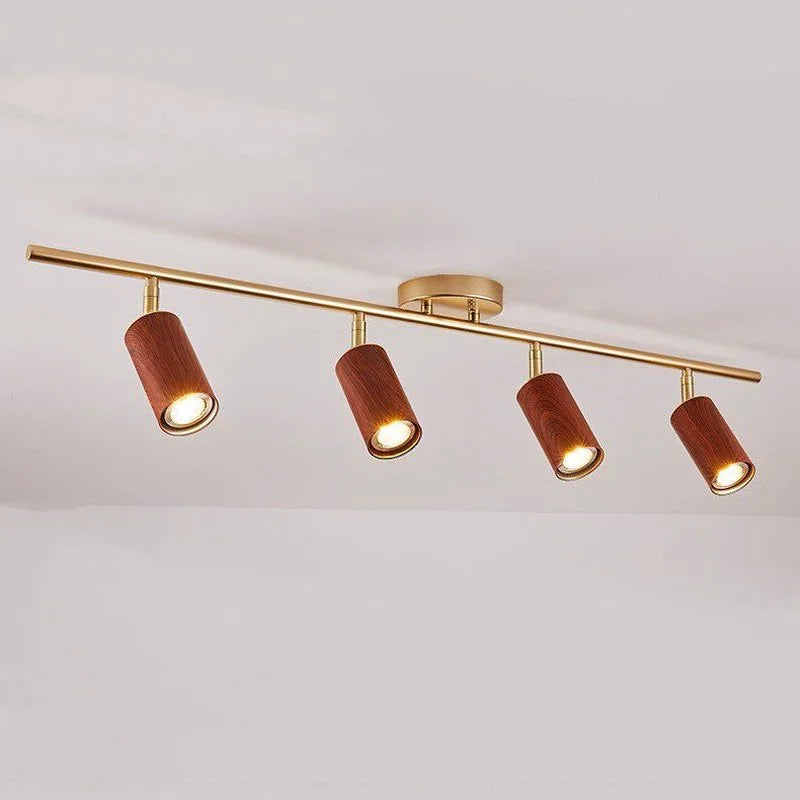 Nodic Walnut LED Track Spotlight for Modern Living Room and Clothing Store by Axyaa