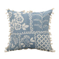 Axyaa Blue Tassel Cushion Cover - Boho Retro Style Home Decor