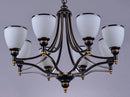 Axyaa American Country Iron Chandelier with White Glass - Ideal for Suspension Lighting in Any Room