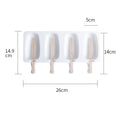 Axyaa 4-Cavity Silicone Ice Cream Mold for Baking and Popsicles