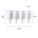 Axyaa 4-Cavity Silicone Ice Cream Mold for Baking and Popsicles