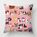 Axyaa Dog Print Cushion Cover 45X45CM Home Sofa Decor Pillow Case