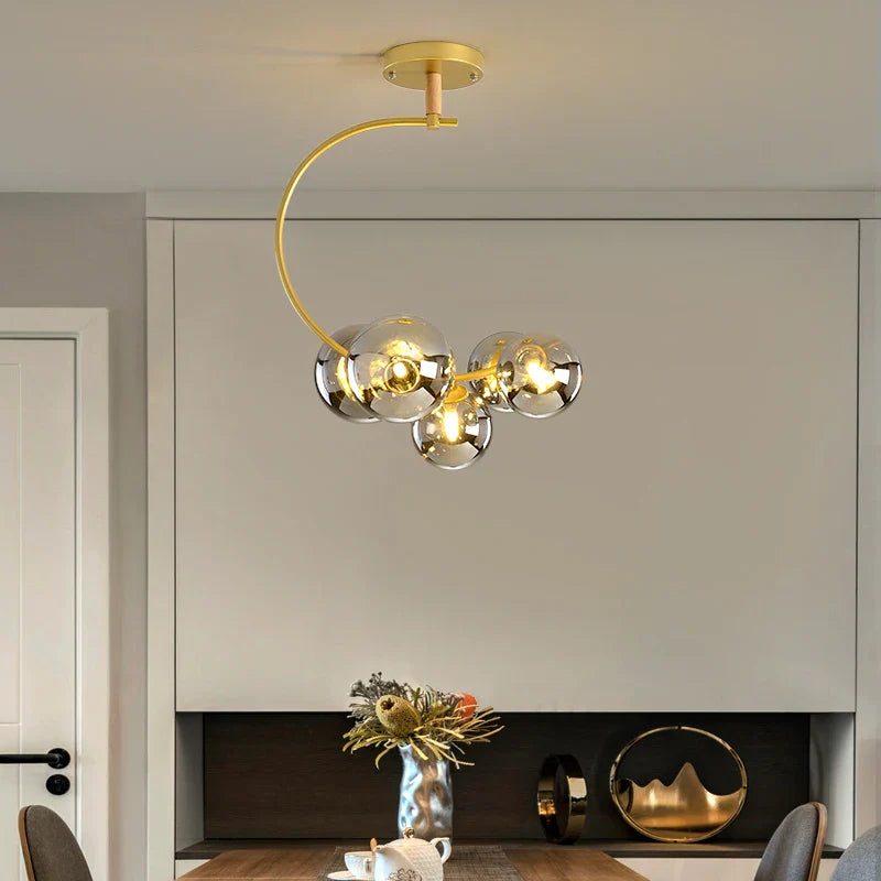 Axyaa Black/Gold Nordic Pendant Lamp Indoor Lighting - Modern Bedroom Kitchen Decoration