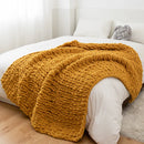 Axyaa Knit Plaid Throw Blanket 130x160cm Yellow Pink White Grey