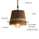 Axyaa Loft Barrel Chandelier Wood Drolight for Dining Room and Cafe
