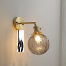 Axyaa Copper Wall Lamp Gray Glass Ball LED Stair Light Nordic Modern Design