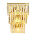 Axyaa Gold Crystal LED Wall Lamp Clear Glass Sconce Elegant Living Room Lighting