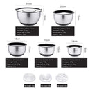 Axyaa 5-Piece Stainless Steel Salad Mixing Bowl Set with Grater and Lids