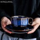 Axya™ Deep Blue Ceramic Coffee Cup Saucer Set- Antique Blue Espresso Cup, Breakfast Tea.