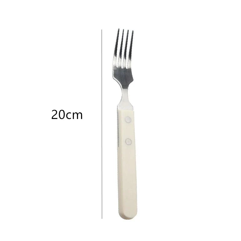 Axyaa Stainless Steel Ivory White Handle Cutlery Set for Home Dining