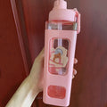 Axyaa Kawaii Shaker Water Bottle with Straw Sticker  ]];