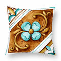 Axyaa Watercolor Geometric Flowers Polyester Cushion Cover Sofa Throw Pillow Cover