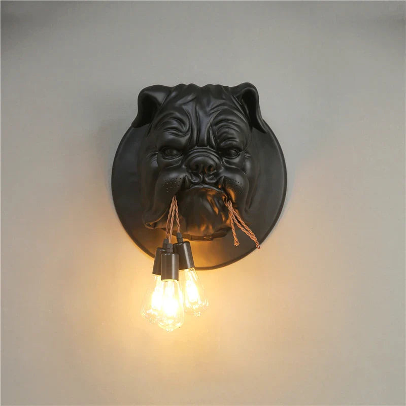 Axyaa Bulldog Resin Wall Lamp for Home Decor and Lighting Fixtures