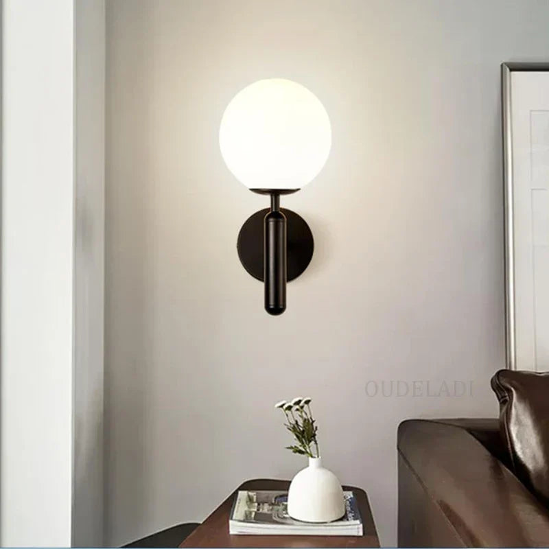 Axya Nordic Glass Ball Wall Lamp for Modern Living Spaces