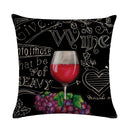 Axyaa Red Wine Bottle Throw Pillow Cover 45X45CM
