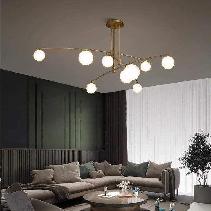 Axyaa Nordic Magic Bean Chandelier, Modern Simple Creative Lighting for Living Room