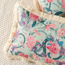 Axyaa Floral Cushion Cover with Tassels - Home Decor for Living Room, Bedroom, Chair
