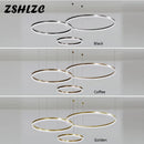 Axyaa Modern LED Chandelier 3 Rings Ceiling Lighting for Home - 40 60 80cm
