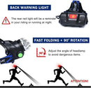 Axya Zoomable Rechargeable Headlamp Waterproof Head Light High Lumens Flashlight