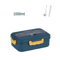 Axyaa Portable Lunch Bento Box with Spoon & Chopsticks - Leakproof Wheat Straw Container