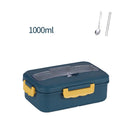 Axyaa Portable Lunch Bento Box with Spoon & Chopsticks - Leakproof Wheat Straw Container