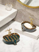 Axya Ceramic Soap Dish Holder for Bathroom Drainage